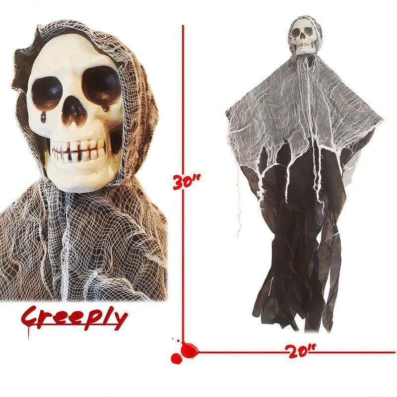 Poseable Pirate Skeleton Hanging Decorations - Life Size Halloween Décor 3 Pack