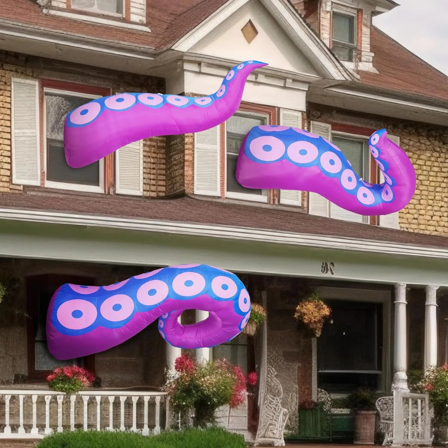Halloween Inflatable Octopus Tentacle Outdoor with Built-In Leds,4.5,5,6 Ft Window Inflatables Halloween Decorations Outdoor Blow up Yard Lawn Decoration