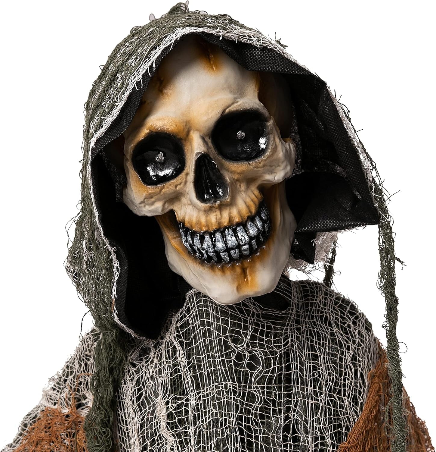 67 Inch Standing Grim Reaper with Chain Large Halloween Decorations Outdoor Scary Decorations Halloween Motion Activated Grim Reaper with LED Eyes & Sound